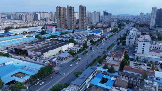 山西运城机场大道高架主路航拍