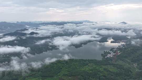 广西山水航拍延时