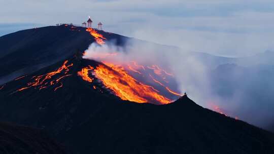 火山爆发视频素材