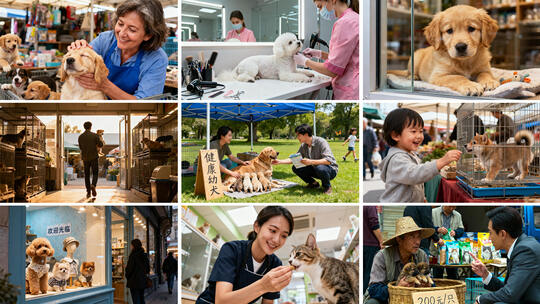 宠物市场 宠物店 人与宠物的温馨互动