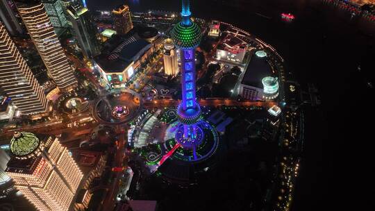 上海浦东东方明珠夜景视频素材模板下载