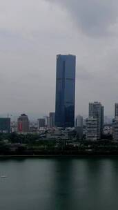 航拍广西柳州城市高楼