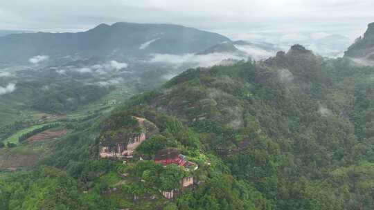 航拍武夷山风景区国家森林公园丹霞地貌风光