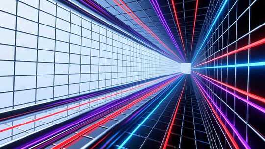 科技线条穿梭网格4K