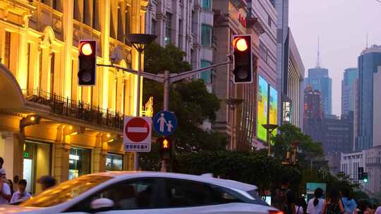 上海市南京东路逛街购物旅游人群行人人流游