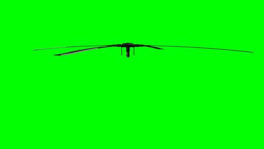 绿幕-军备-黑色直升机螺旋桨旋转