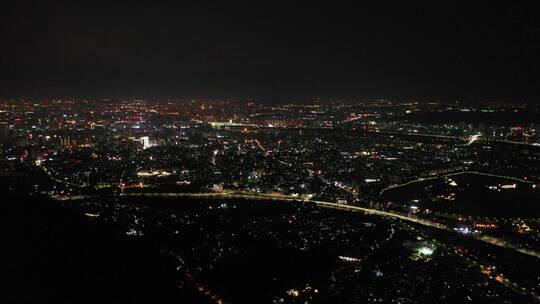 泉州市区夜景航拍500米高空泉州城市大景