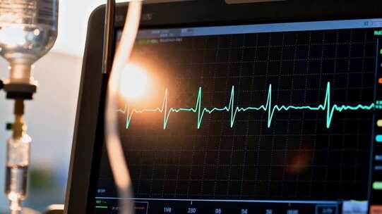 医院输液监测心电图画面