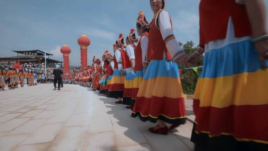 民族节日视频云南楚雄武定彝族火把节舞蹈视频素材模板下载