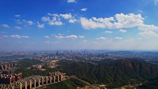 美丽长沙城市远景航拍