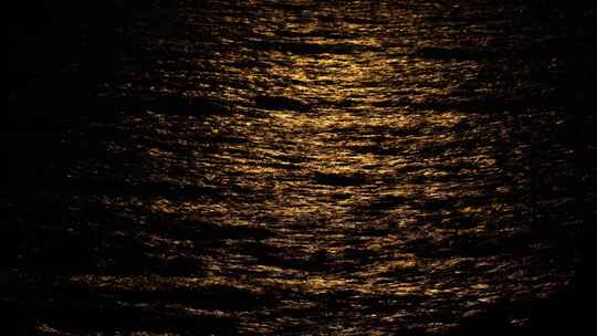 大海海面月光水面波光粼粼夜晚海平面视频素材模板下载