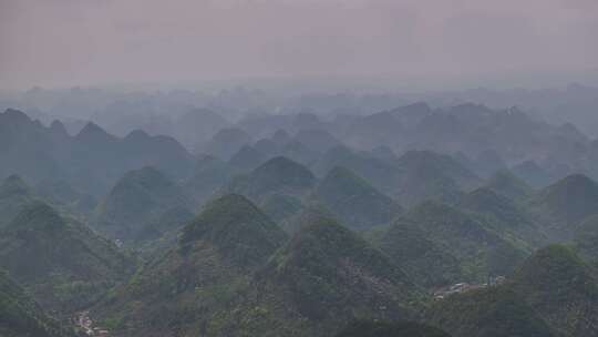 贵州兴义东峰林喀斯特地貌航拍自然景观