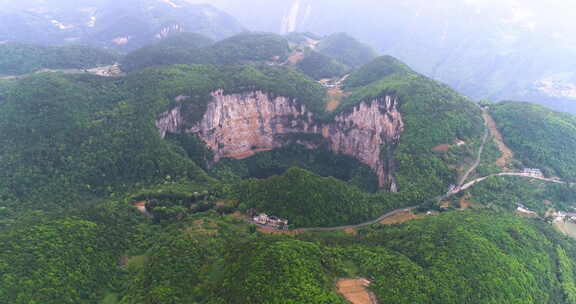 四川重庆小寨天坑景点航拍