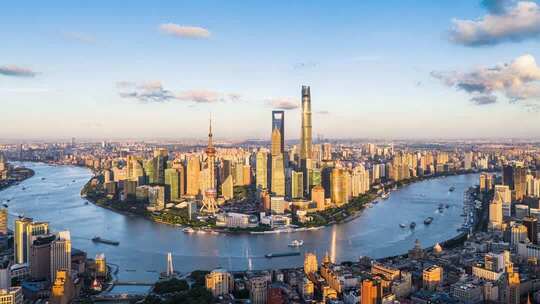 上海陆家嘴航拍延时，上海外滩，东方明珠