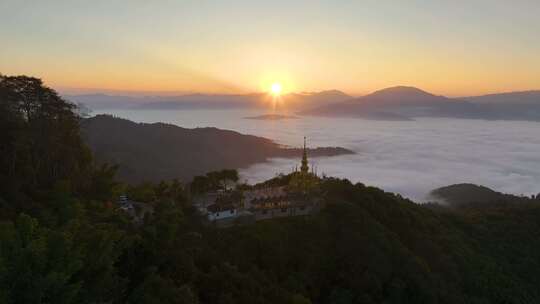 景迈山大金塔云海日出