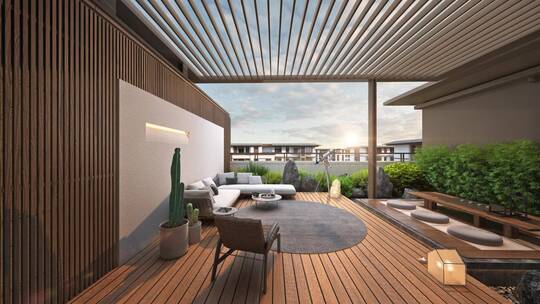 高端住宅露台装修动画效果