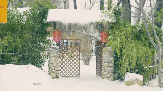 小院雪景