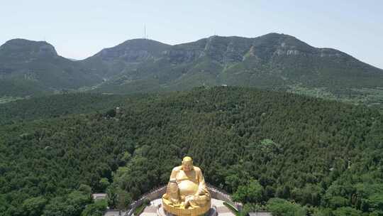 航拍济南千佛山风景区