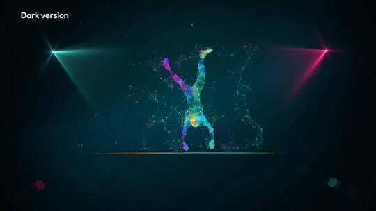粒子彩色粒子舞蹈创意展示开场视频AE模板