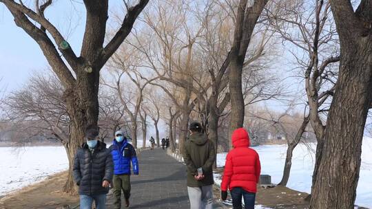 北京颐和园西提雪景移动延时拍摄