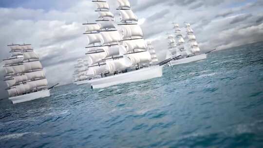 4K帆船扬帆远航商业成功发展航海梦想海面