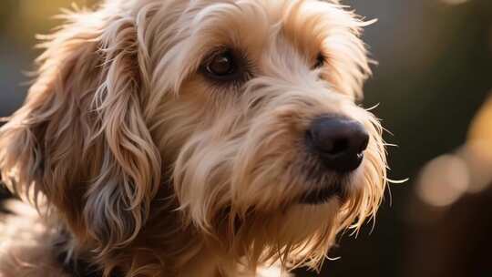 毛发蓬松小狗特写