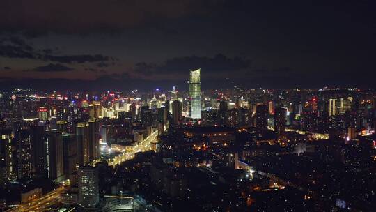 昆明城市夜景航拍