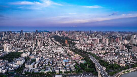 武汉城市建筑武昌黄鹤楼长江大桥航拍延时视频素材模板下载