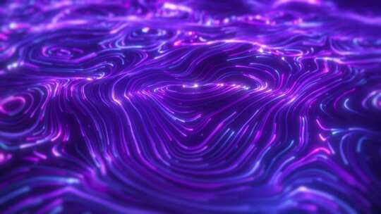 紫色发光粒子线条流动舞台光线背景视频素材模板下载