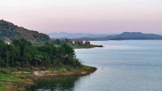 溧阳 天目湖 大溪水库 水电站 乡村晚霞