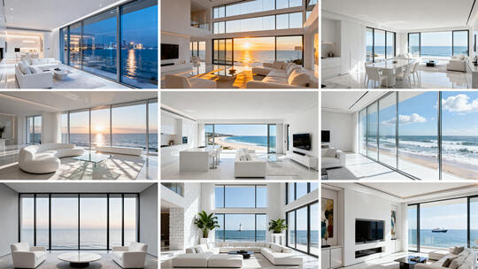 海景别墅 海景房 落地窗  高端住宅