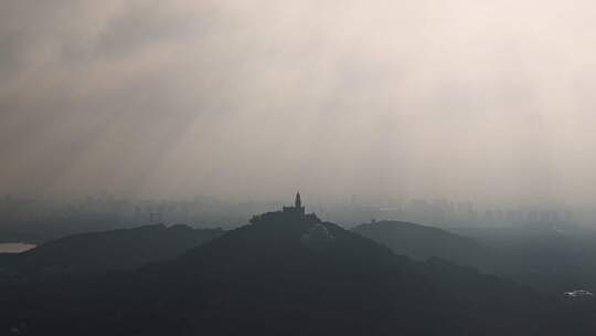 航拍佘山国家森林公园全景