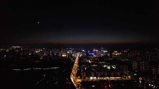 贵阳观山湖会展城城市夜景交通航拍视频素材模板下载