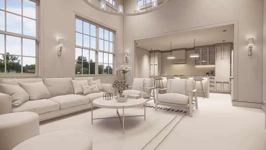 家居装饰现代阁楼室内设计。