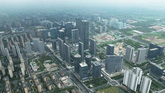 杭州奥克斯金融中心欧美金融城全景航拍