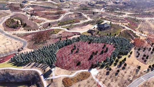 航拍安徽淮北烈山 花山公园