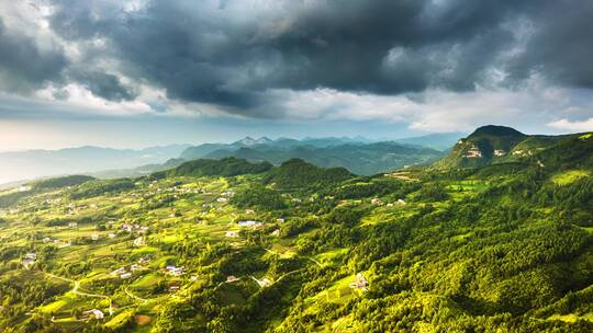 4k航拍高山峡谷云景延时