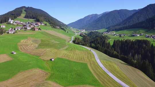 奥地利阿尔卑斯山人类住区的奇景高清在线视频素材下载