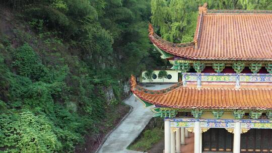 南岳衡山佛教圣地寺庙航拍-宇石禅寺