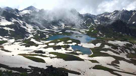 高山湖泊风景视频素材模板下载