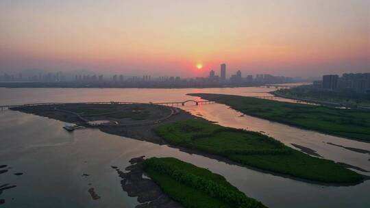 航拍厦门下潭尾湿地公园景观