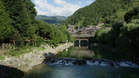 农村河流山脉山川美景