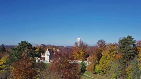 德国利希滕斯坦城堡鸟瞰图