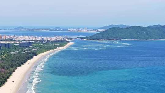 航拍海南陵水清水湾海景风光