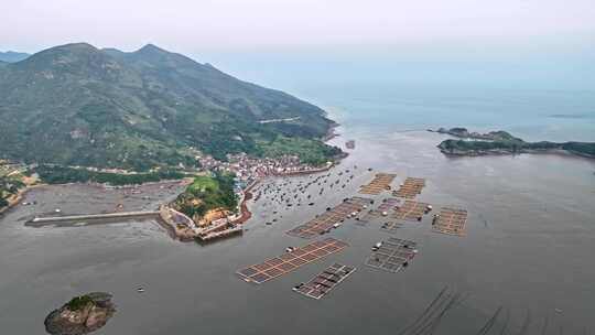 大海航拍 福建霞浦 嵛山岛天湖 岛屿森林