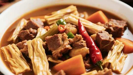 牛肉腐竹炖菜素材