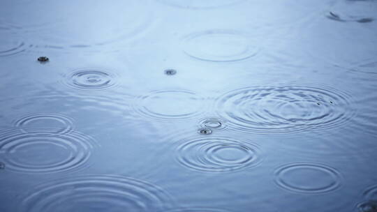 水面上的雨滴