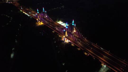 航拍北京昌平南环大桥夜景视频素材模板下载