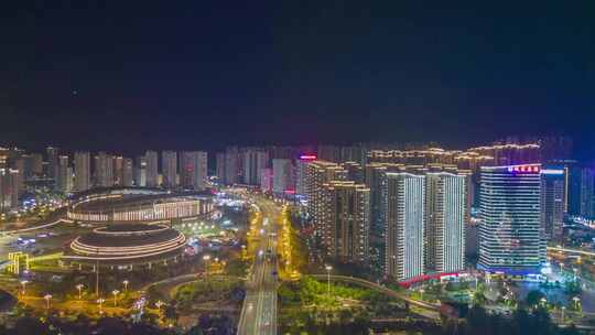 福建三明夜景延时航拍三明延时三明夜景