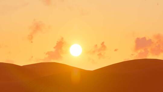 早晨沙漠太阳升起延时